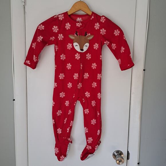 Carter's 2T Children's Fleece Zip Footsie Jumpers Winter/Christmas - Picture 2 of 7